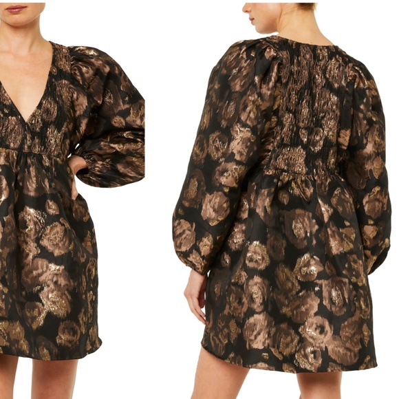 Misa Los Angeles Black and Gold Dress - Picture 2 of 4